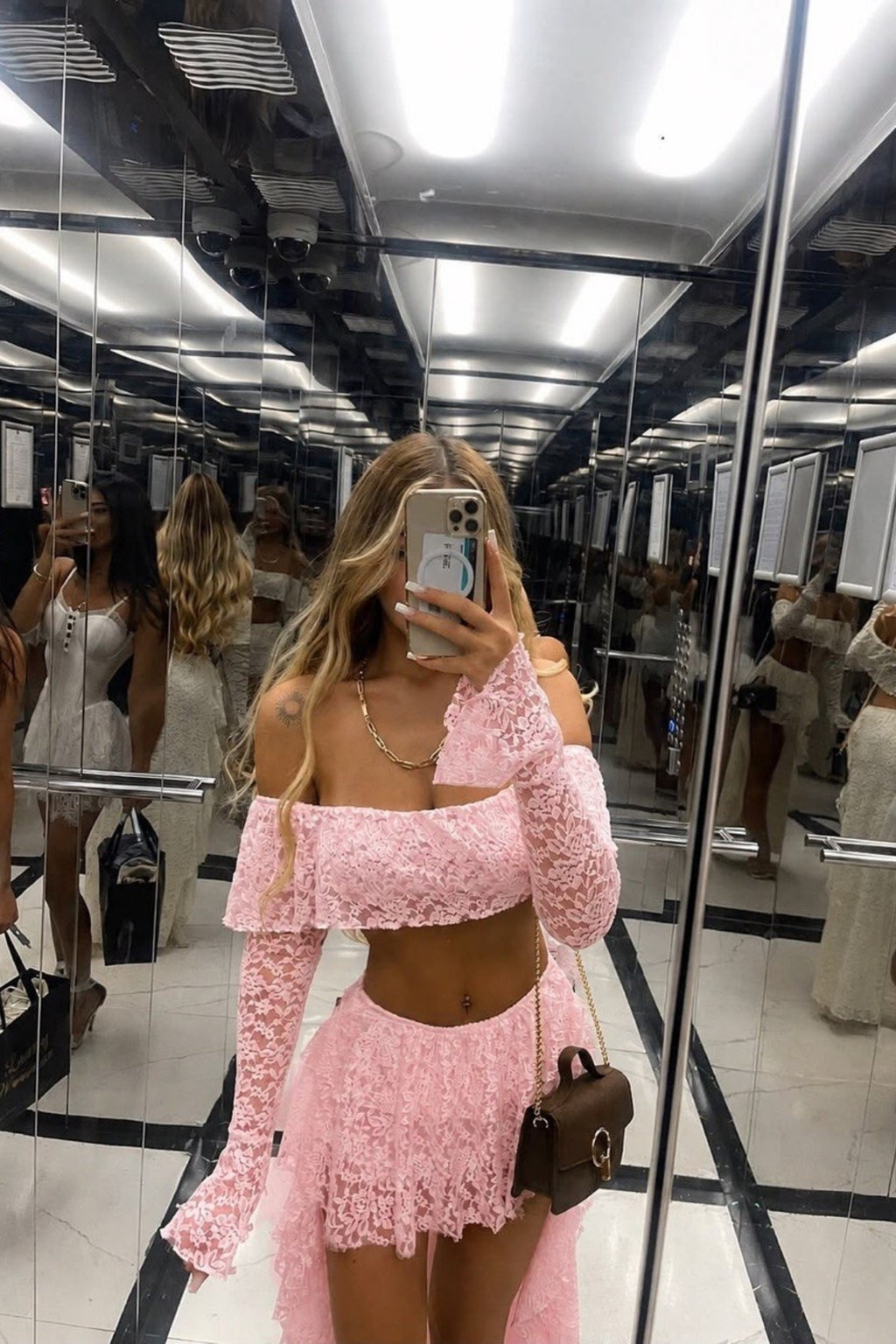 Dantel Crop Etek Takım