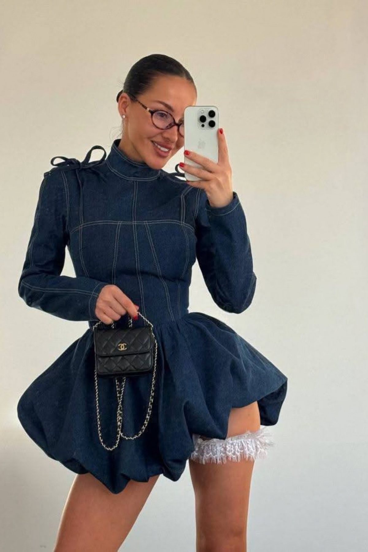 Nova Denim Balon Elbise