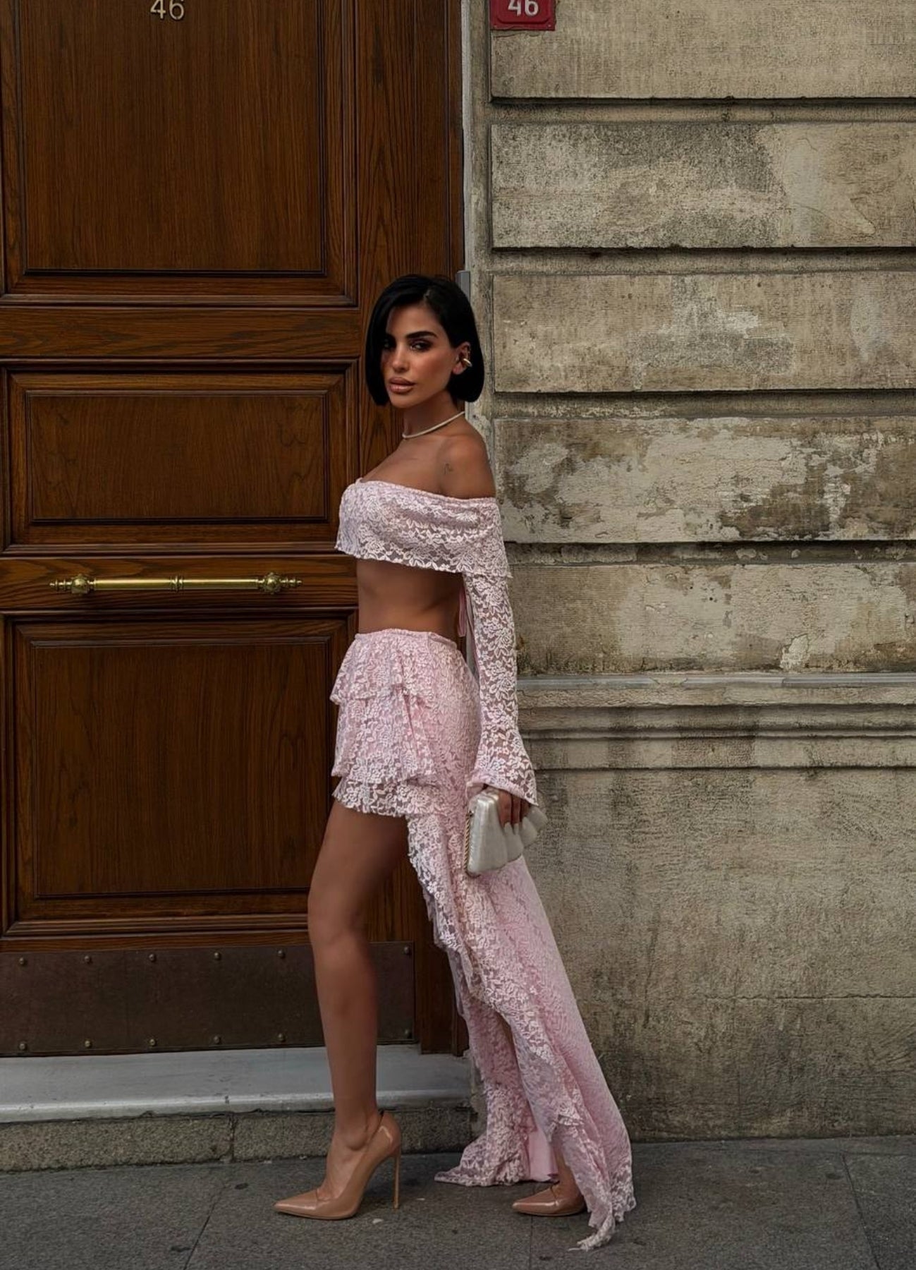 Dantel Crop Etek Takım