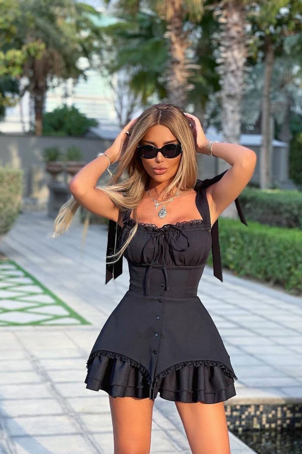 Kalın Askılı Özel Tasarım Mini Lena Elbise