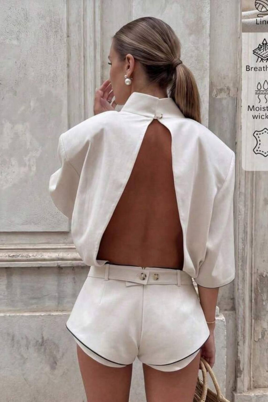 Sırt Dekolteli Luna Şort Tulum