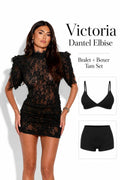 Victoria 3 lü Bralet Şort Mini Dantel Elbiese
