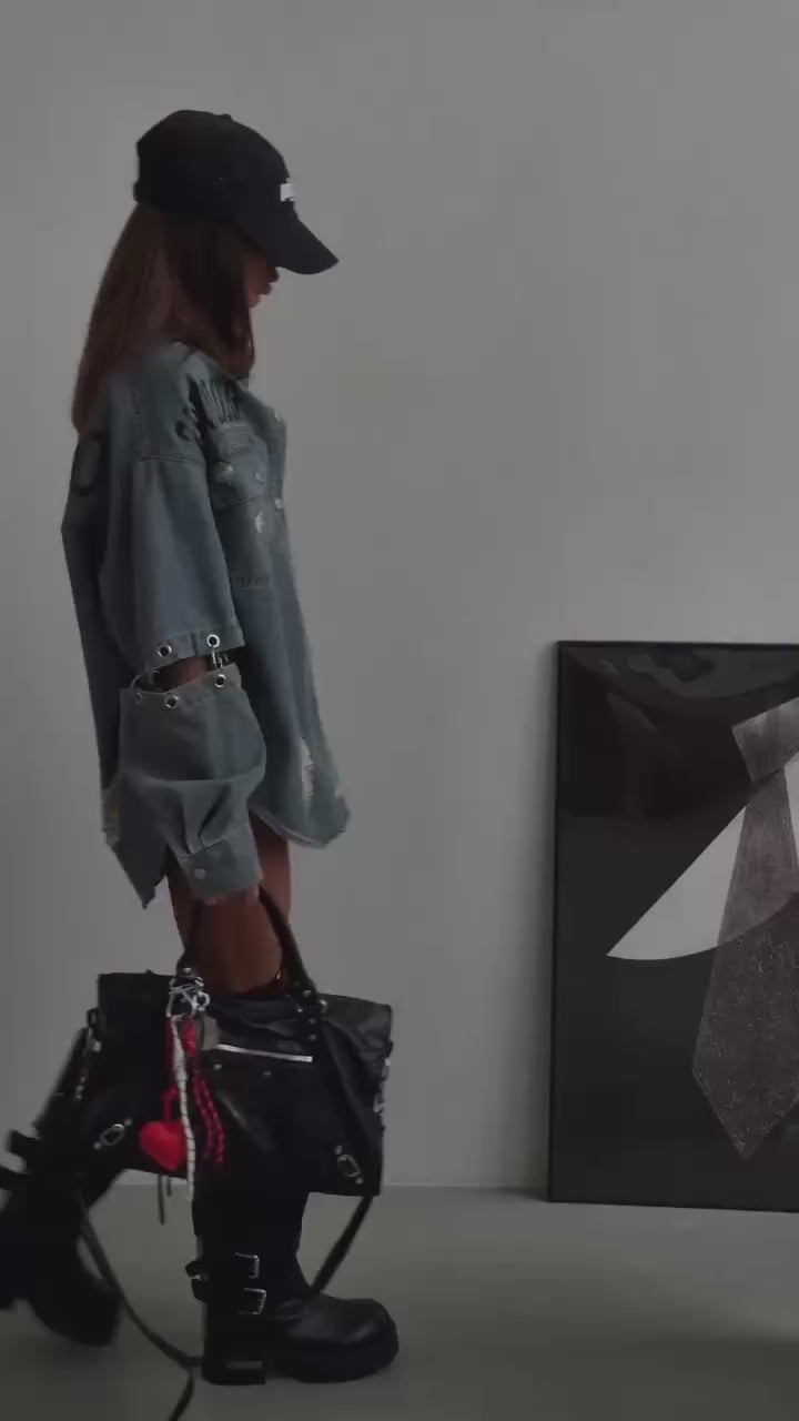 Rebel Denim Oversazı Gömlek Elbise