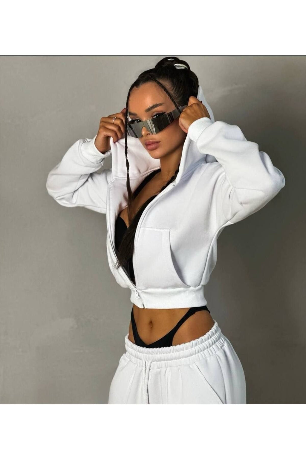 New Seasons Jogger Pantolon Kapşonlu Sweet Crop Eşofman Takımı