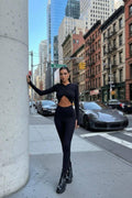 Çapraz Baglama Göbek Dekolteli Slim Fit Spor Tulum